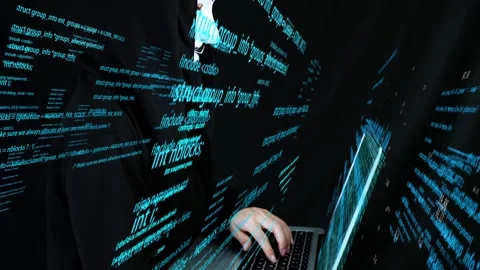 Computer network hackers launch attacks Stock Footage 198983700