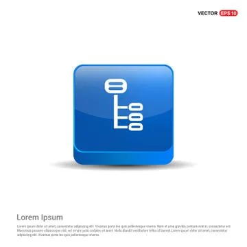 Computer Network Icon - 3d Blue Button Illustrazione stock