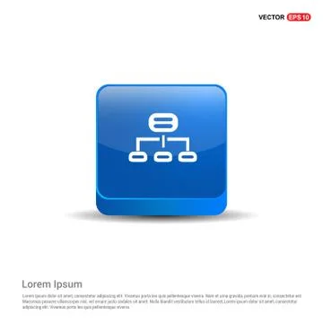 Computer network icon  - 3d Blue Button Illustrazione stock