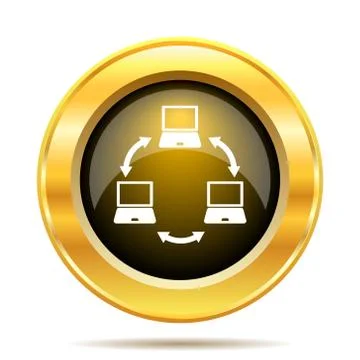 Computer network icon. internet button on white background.. Stock Illustration
