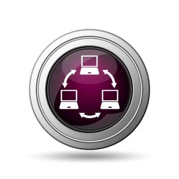  computer network icon. internet button on white background.. 스톡 일러스트