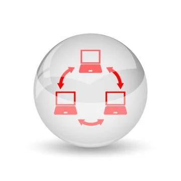 Computer network icon. internet button on white background.. Stock Illustration