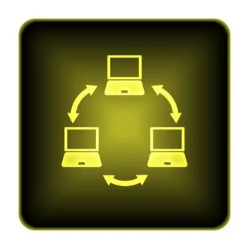 Computer network icon. internet button on white background.. Stock Illustration