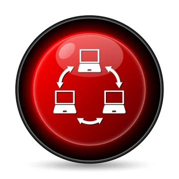  computer network icon. internet button on white background.. Illustrazione stock