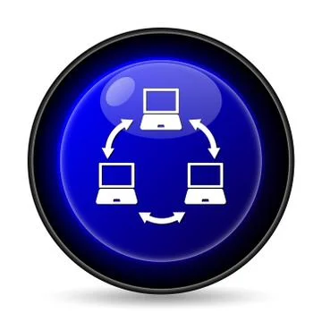Computer network icon. internet button on white background.. Stock Illustration