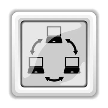 Computer network icon. internet button on white background.. Stock Illustration