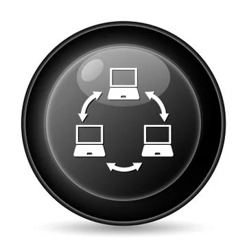 Computer network icon. internet button on white background.. Stock Illustration