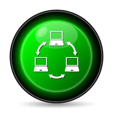  computer network icon. internet button on white background.. Stock Illustration