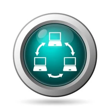 Computer network icon. internet button on white background.. Stock Illustration