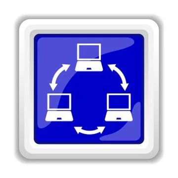 Computer network icon. Internet button on white background.. 스톡 일러스트