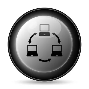 Computer network icon. Internet button on white background.. Stock Illustration