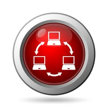 Computer network icon. Internet button on white background.. Stock Illustration