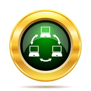 Computer network icon. Internet button on white background.. Stock Illustration