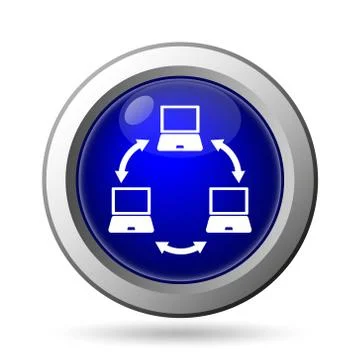 Computer network icon. Internet button on white background.. Stock Illustration