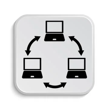 Computer network icon. Internet button on white  background.. Illustrazione stock