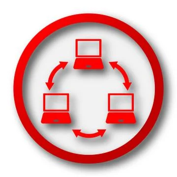 Computer network icon. Internet button on white  background.. Stock Illustration