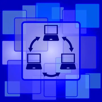 Computer network icon. Internet button on abstract background.. Stock Illustration