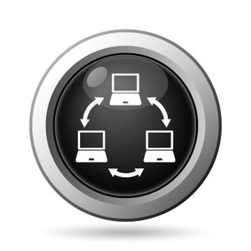 Computer network icon. Internet button on white background.. Stock Illustration