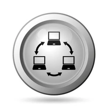 Computer network icon. Internet button on white background.. Stock Illustration