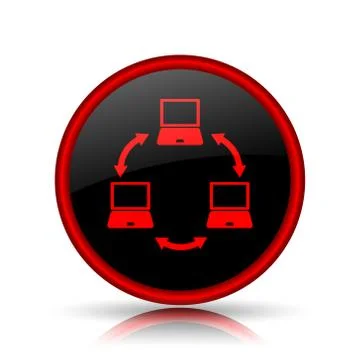 Computer network icon. Internet button on white background.. Stock Illustration