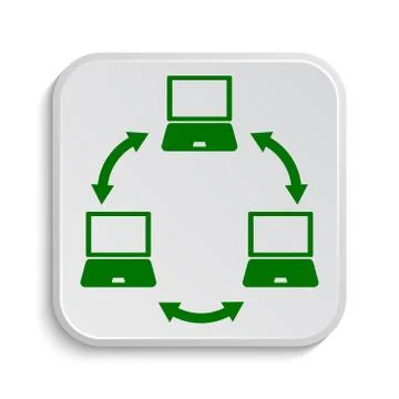 Computer network icon. Internet button on white background.. Stock Illustration