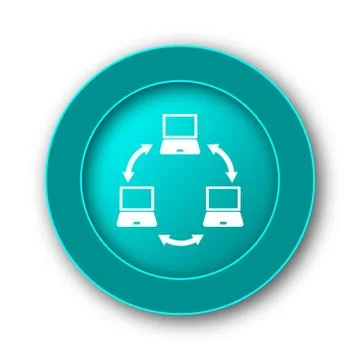  Computer network icon. Internet button on white background. Illustrazione stock