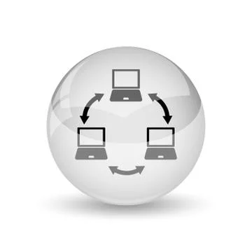 Computer network icon. Internet button on white background. Stock Illustration