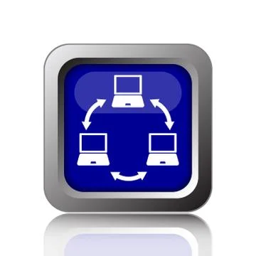 Computer network icon. Internet button on white background.. Illustrazione stock