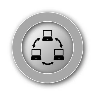 Computer network icon. Internet button on white background.. Stock Illustration