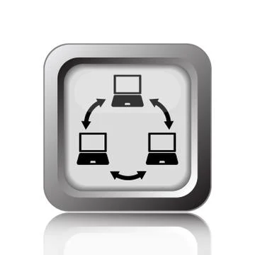 Computer network icon. Internet button on white background.. Illustrazione stock