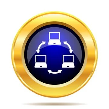 Computer network icon. Internet button on white background.. Stock Illustration