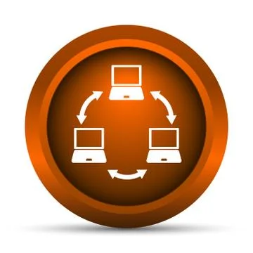 Computer network icon. Internet button on white background.. Stock Illustration