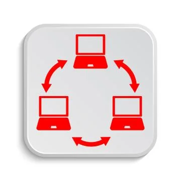 Computer network icon. Internet button on white background.. Stock Illustration