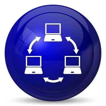 Computer network icon. Internet button on white background.. Stock Illustration