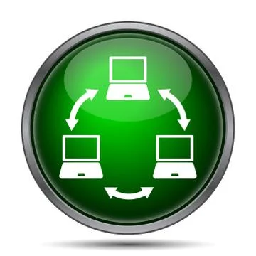 Computer network icon. Internet button on white background.. Stock Illustration