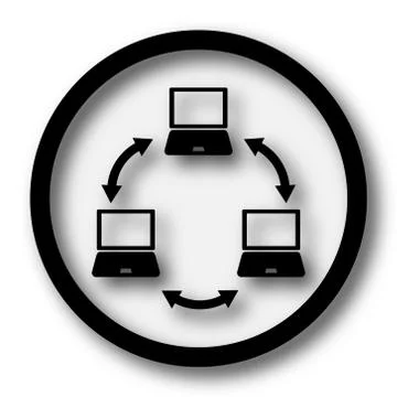 Computer network icon. Internet button on white background.. Stock Illustration