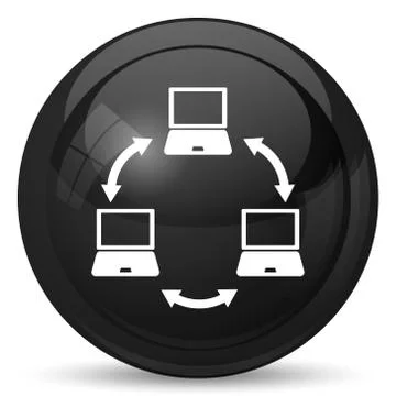 Computer network icon. Internet button on white background.. Stock Illustration