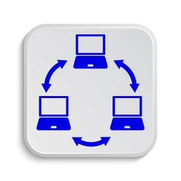 Computer network icon. Internet button on white background.. Stock Illustration