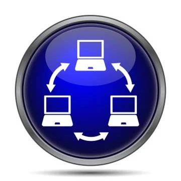 Computer network icon. Internet button on white background.. Stock Illustration