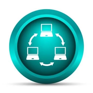 Computer network icon. Internet button on white background.. Stock Illustration