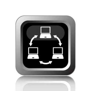 Computer network icon. Internet button on white background.. Stock Illustration