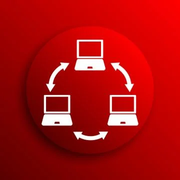 Computer network icon. Internet button on white background.. 스톡 일러스트