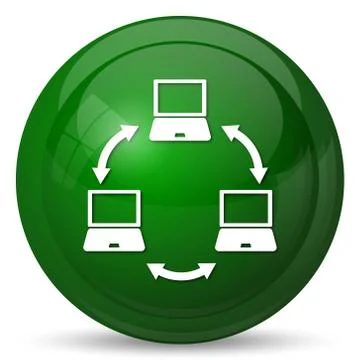 Computer network icon. Internet button on white background.. 스톡 일러스트