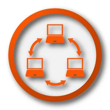 Computer network icon. Internet button on white background.. Stock Illustration