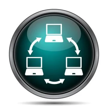 Computer network icon. Internet button on white background.. Stock Illustration