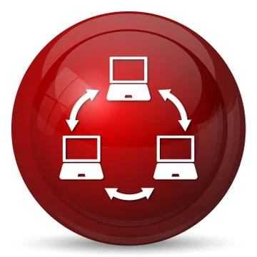 Computer network icon. Internet button on white background.. Stock Illustration