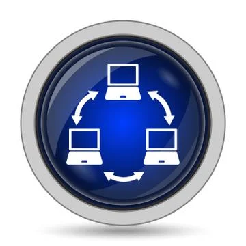 Computer network icon. Internet button on white background.. Stock Illustration