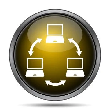 Computer network icon. Internet button on white background.. Stock Illustration