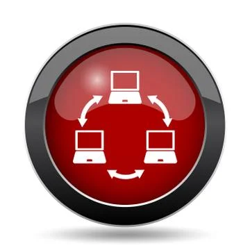 Computer network icon. Internet button on white background.. Stock Illustration