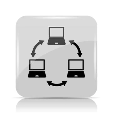 Computer network icon. Internet button on white background.. Illustrazione stock